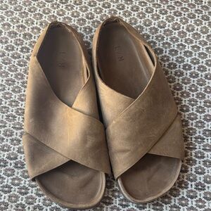 Lauren Manoogian Raw Cross Slide in Burnt Umber Size 41